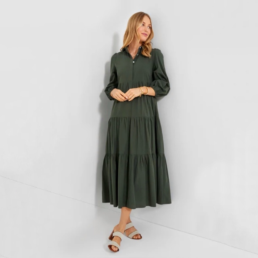 Tuckernuck Dark Olive Tiered Maxi Dress